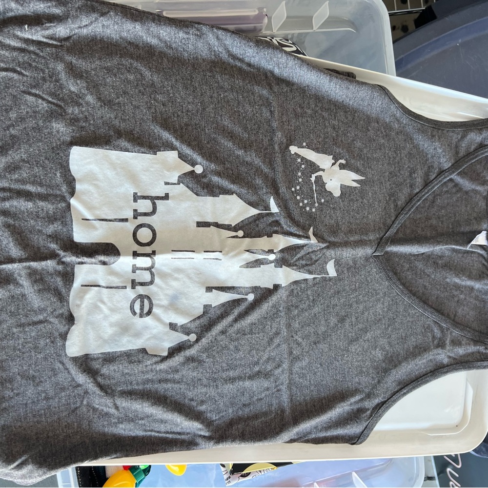 Gray Tank Top with Disney Castle Design